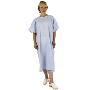 Polycotton Pullover Gown in Blue