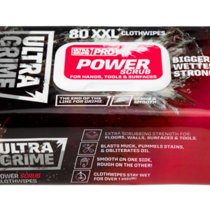 UltraGrime Wipes Pro Power Scrub XXL - Pack of 80
